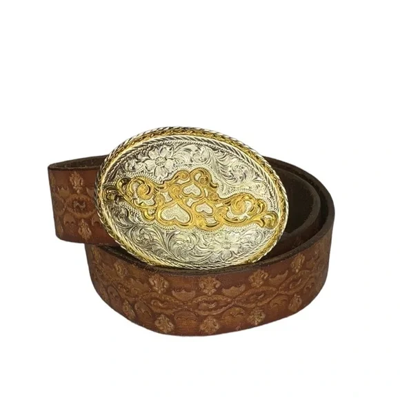 Crumrine Belt and Buckle Silver Plate On Jewelers - Picture 1 of 6